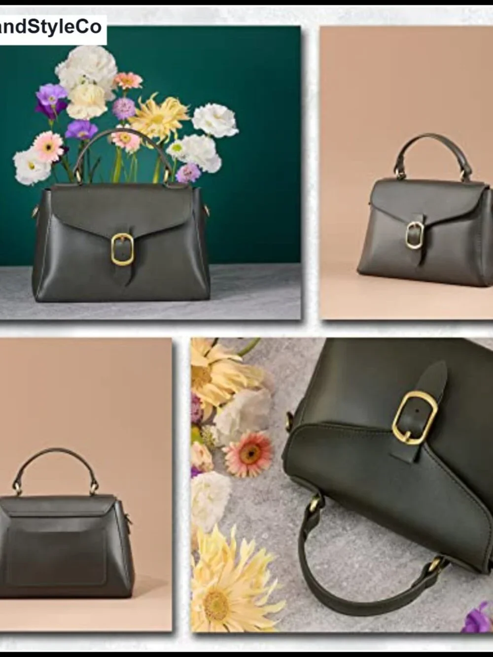 Vintage Vegan Leather Flap Top Handle Satchel Bag with Detachable Clutch